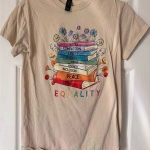 Gildan Cream Tee with Subtle Purple Accent